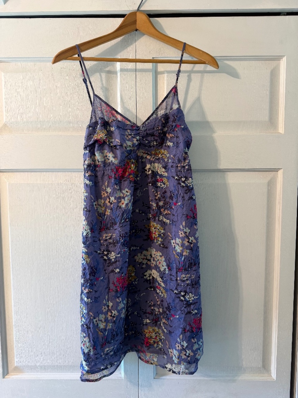 American Eagle Floral Chiffon Slip Dress Purple Sundress Size 6
